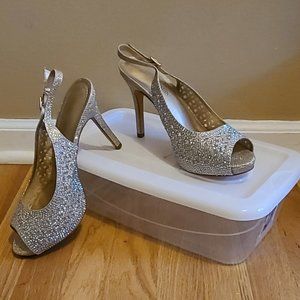 Dream Pairs High Heel Peep Toe Gold Evening Pump